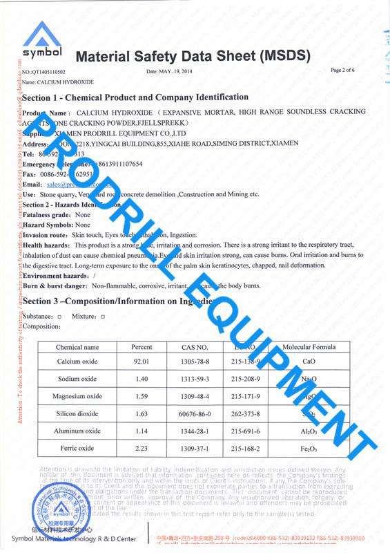 HSCA  Material Safety Data Sheet (MSDS)