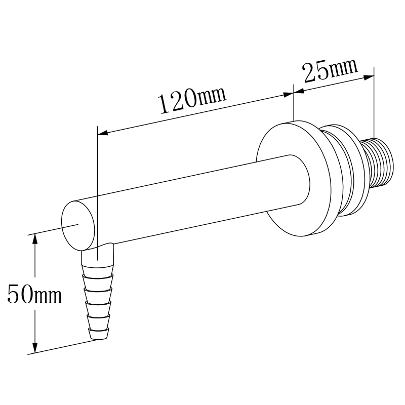 Single Way Water Nozzle, Wall Mounted, A1042_Water Fittings_brlan