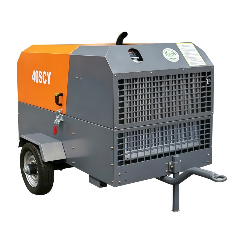 40SCY-7 Diesel Screw Compressor with 2 wheels
